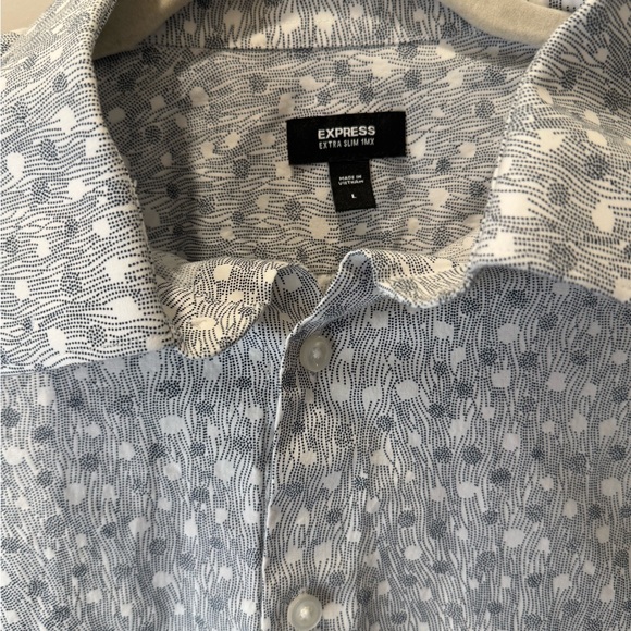 Express Men's Large Extra Slim Long Sleeve Button Down Shirt - Picture 1 of 5